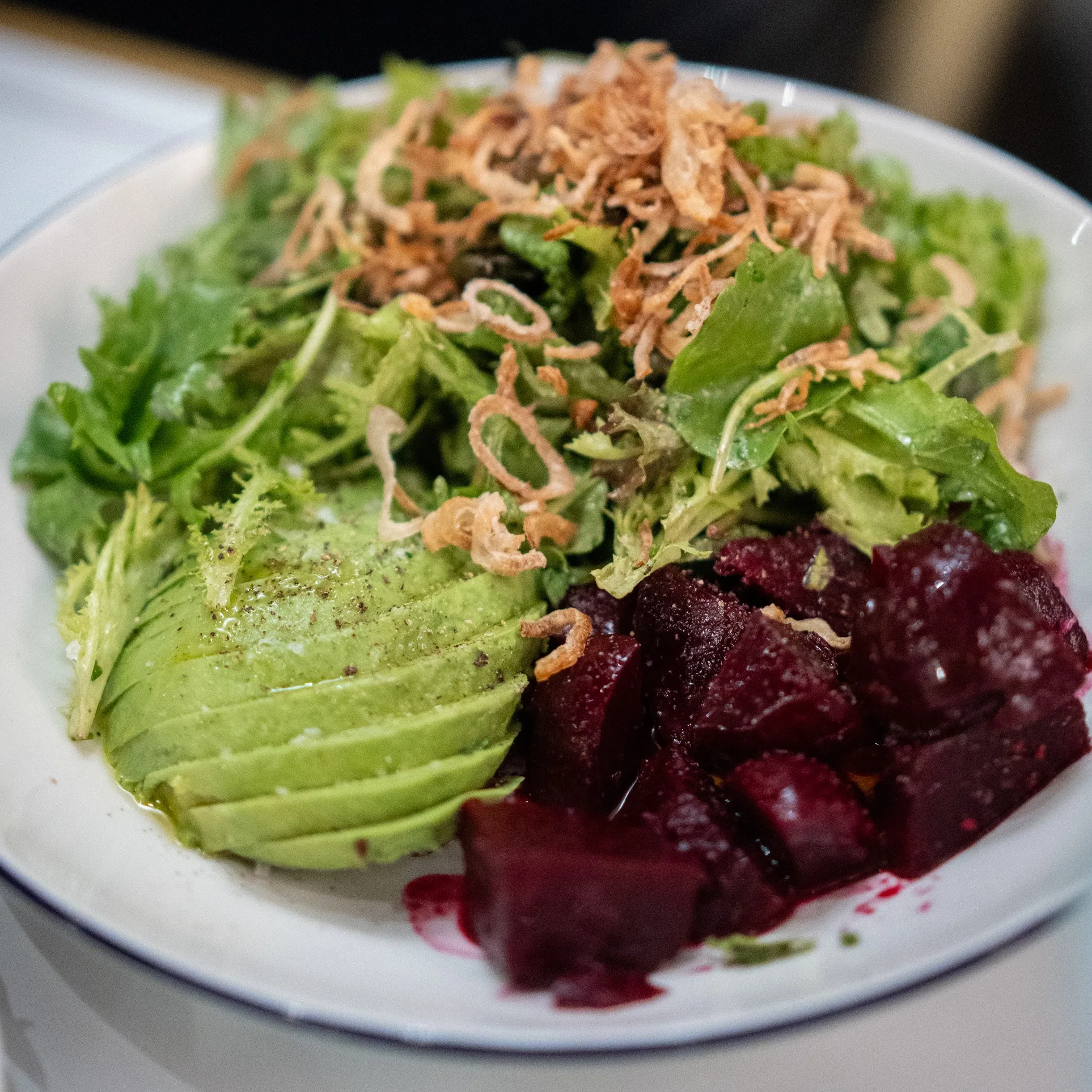 FÊTE's beet salad with avocado and green goddess dressing